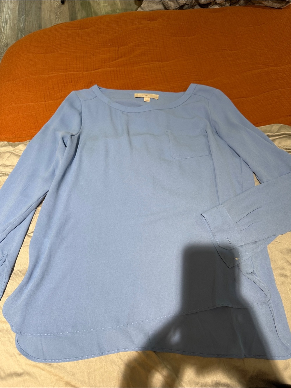 LOFT Light Blue Long Sleeve Blouse